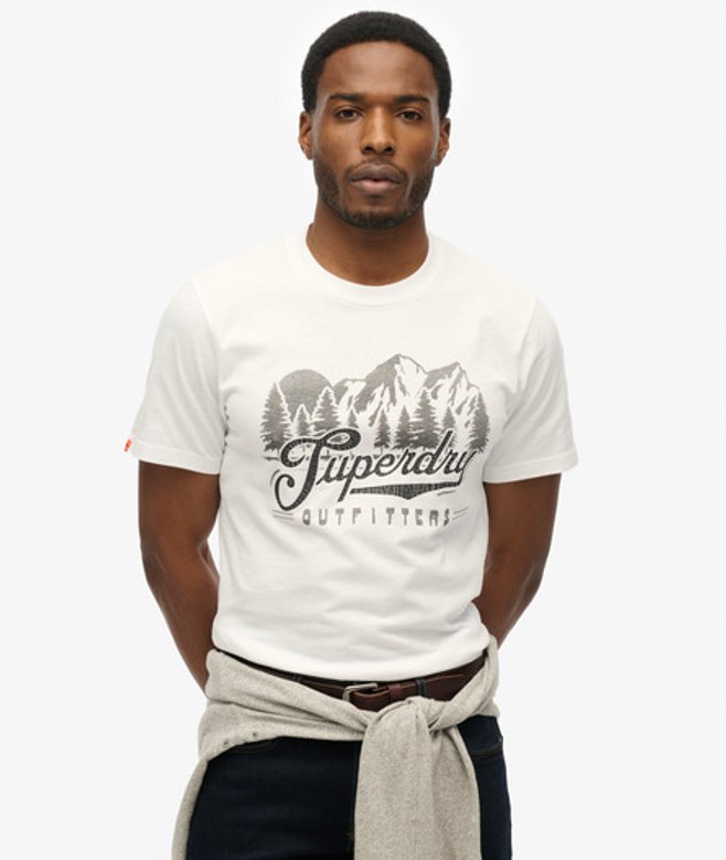 Superdry Men's Outfitters T-shirt Weiß - Größe: Xxl