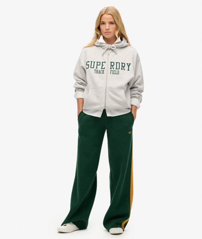 Superdry Women's Essential Jogginghosen mit Geradem Bein und Logo Grün - Größe: 44