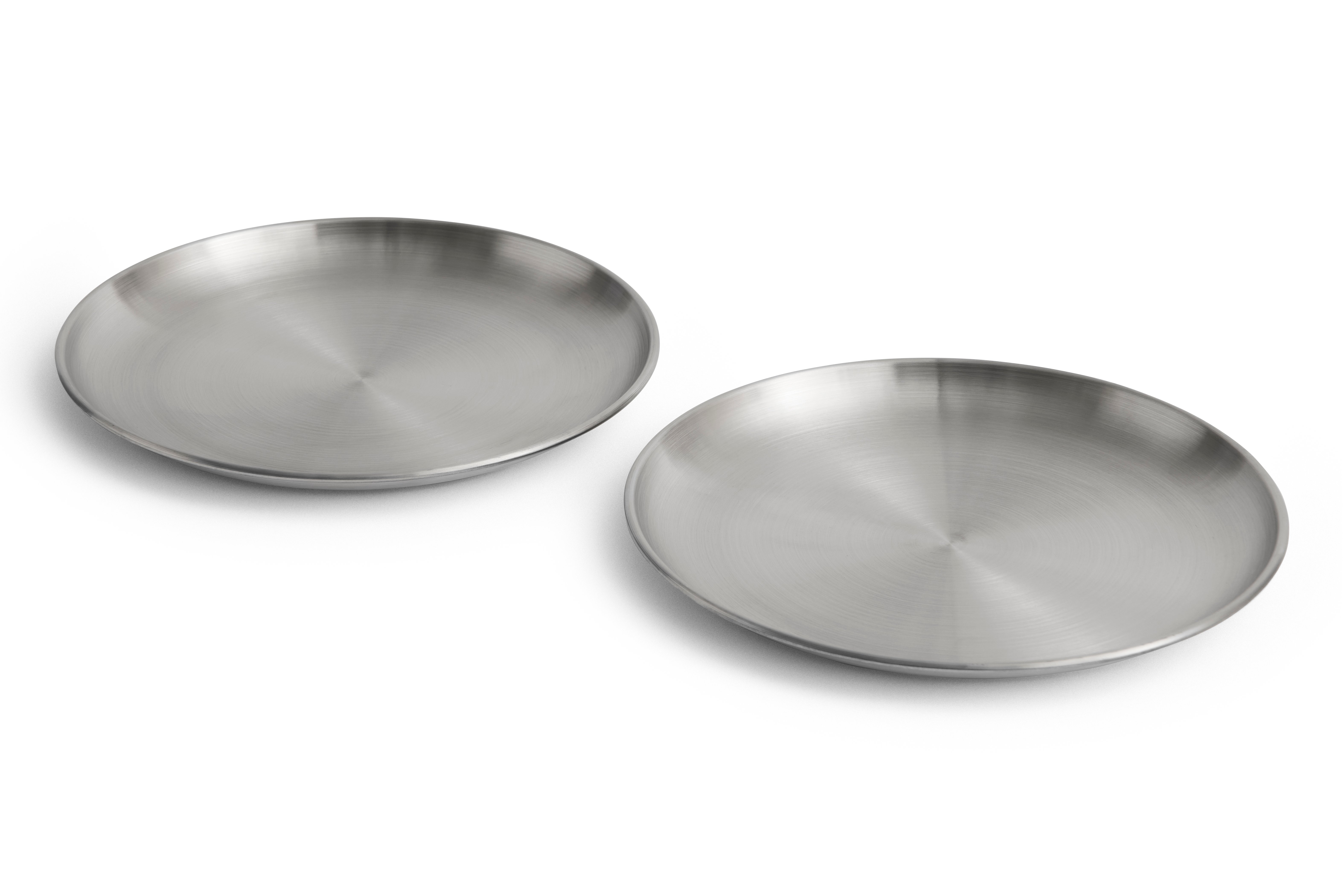 HAY – Outdoor Market Edelstahlteller Groß – 2er-Set – Ø26 cm