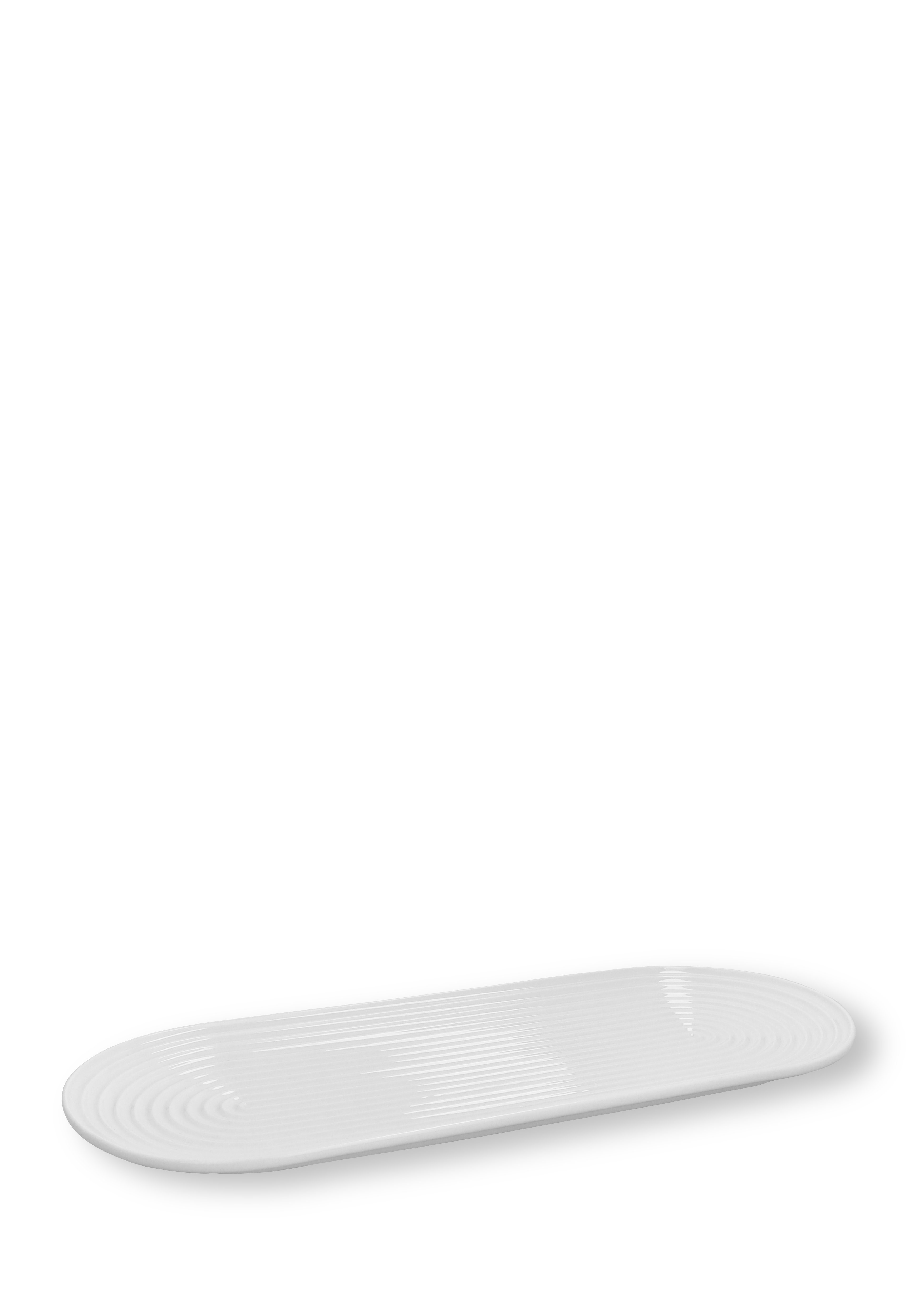Lyngby Porcelæn - Lyngby Tura Ovale Servierplatte - White - 48x20 cm