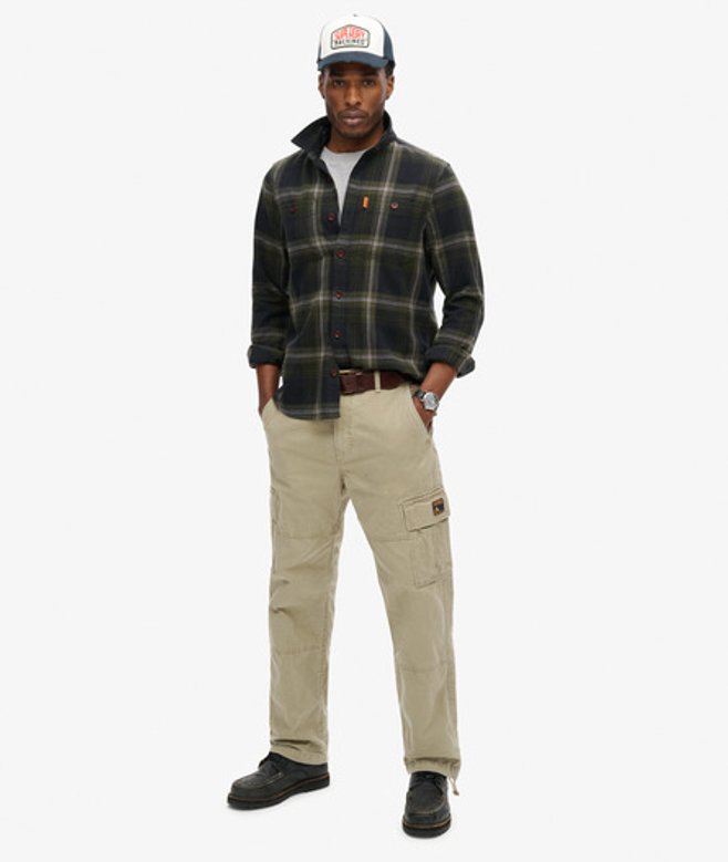Superdry Herren Weit Geschnittene Cargohose aus Bio-baumwolle Beige - Größe: 36/32