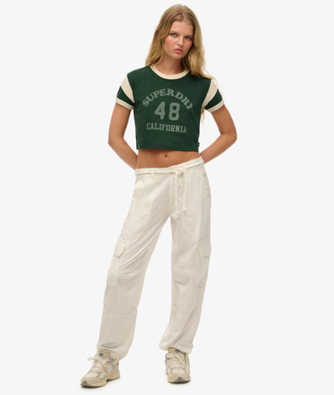 Superdry Women's Leichte Strand-cargohose Weiß - Größe: 26
