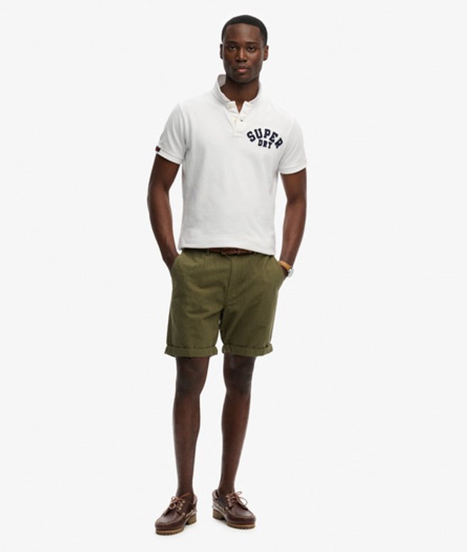 Superdry Herren Premium Strukturierte Chino-shorts Green - Größe: 36