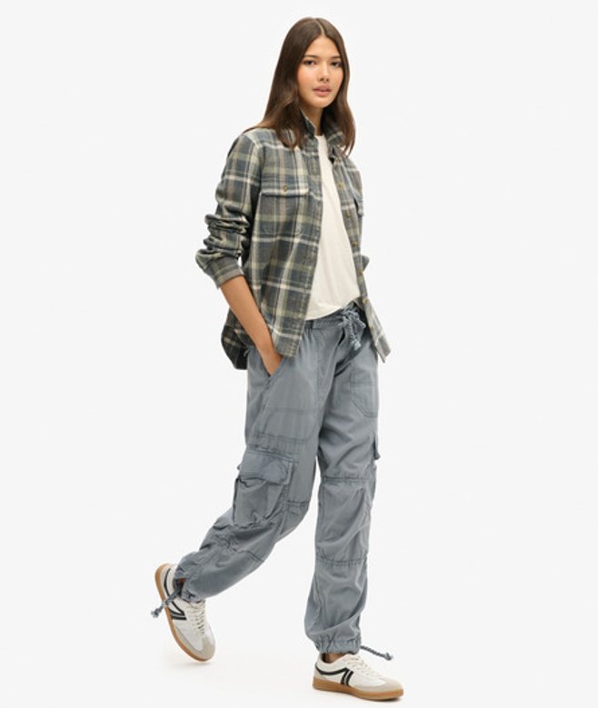 Superdry Damen Leichte Strand-cargohose Blau - Größe: 30