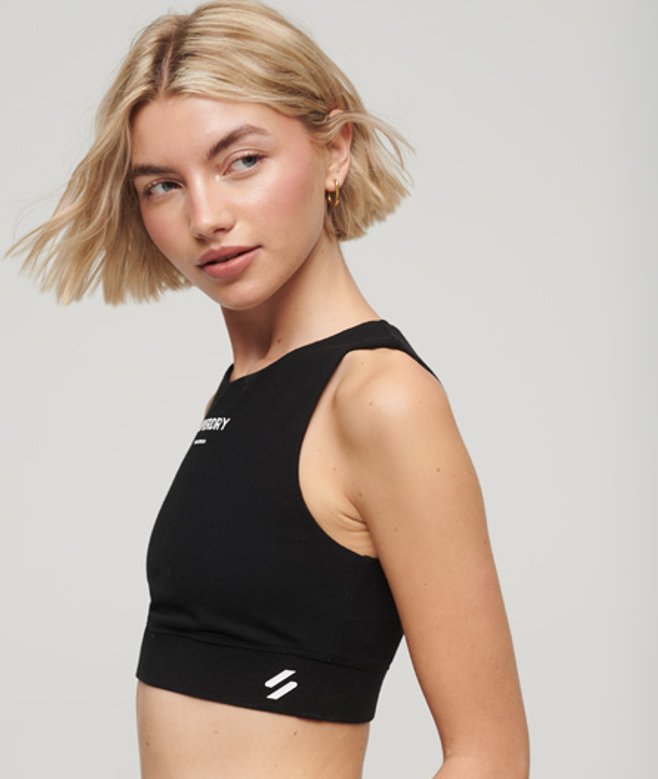 Superdry Damen Core Sport Bustiertop Schwarz - Größe: 36