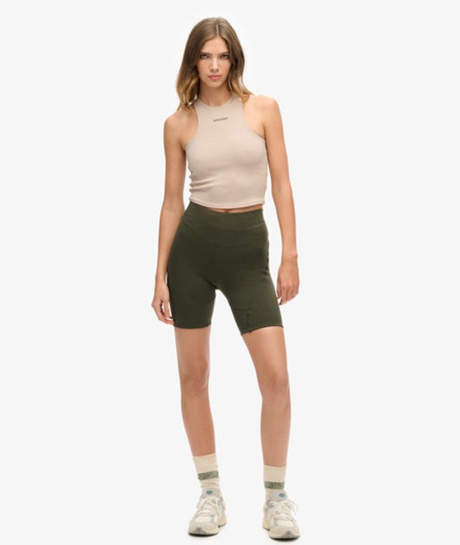Superdry Damen Tech Radlershorts Grün - Größe: 36