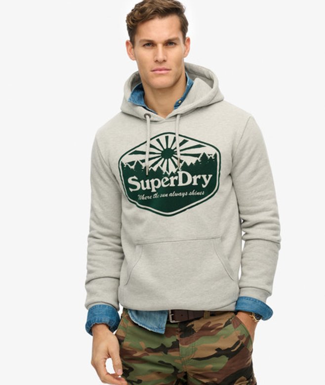 Superdry Damen Athletic Essentials Americana Flag Strickpullover Cream - Größe: 40