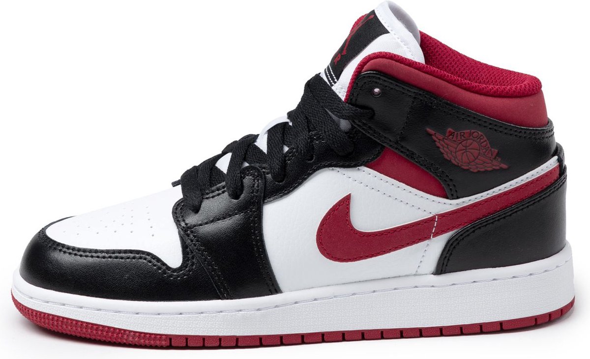Air Jordan 1 Mid GS Schwarz Gym Rot Kinder Sneakers Weiß DJ4695-122 35.5