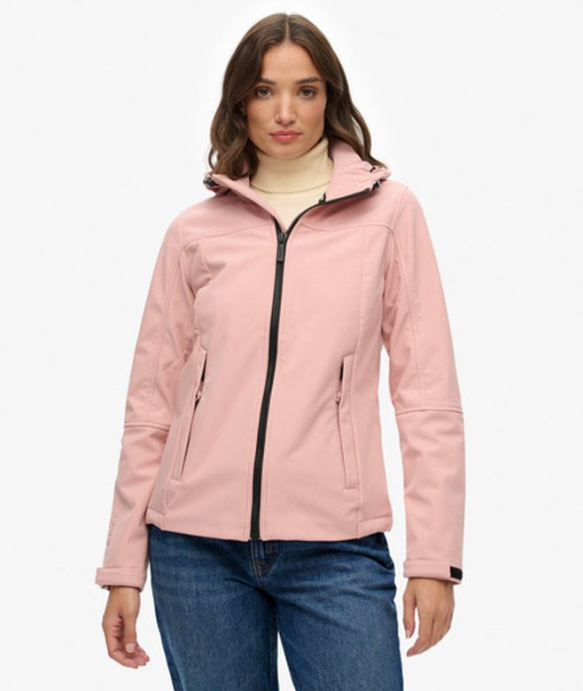 Superdry Damen Klassische Trekkerjacke mit Kapuze Pink - Größe: 36
