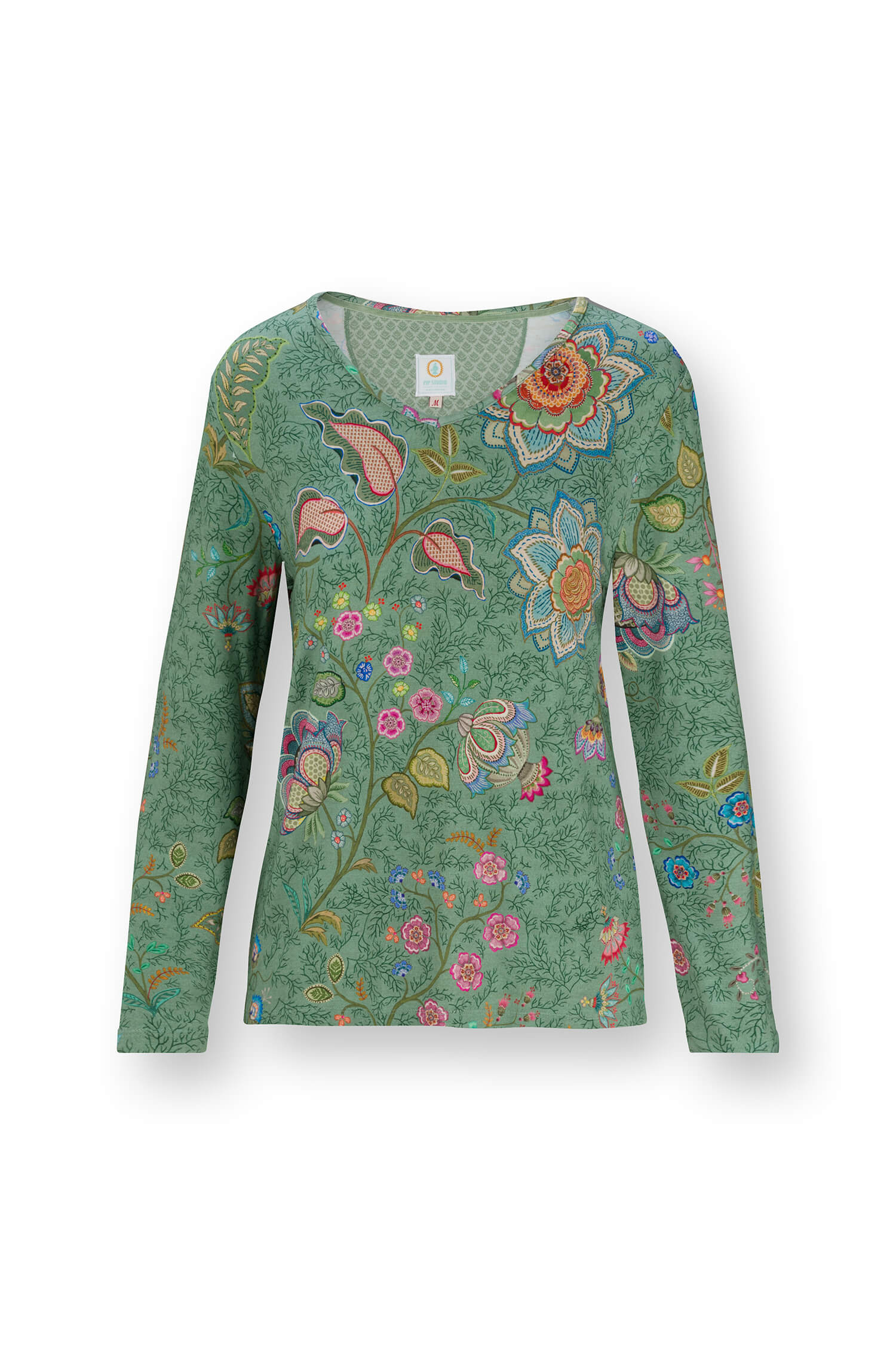 Pip Studio Trice Top Langen Ärmeln Mumbai Morning Grün XL - Offizieller Webshop