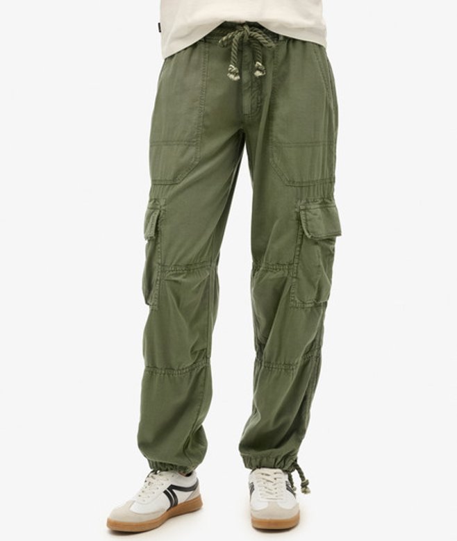 Superdry Damen Leichte Strand-cargohose Grün - Größe: 38