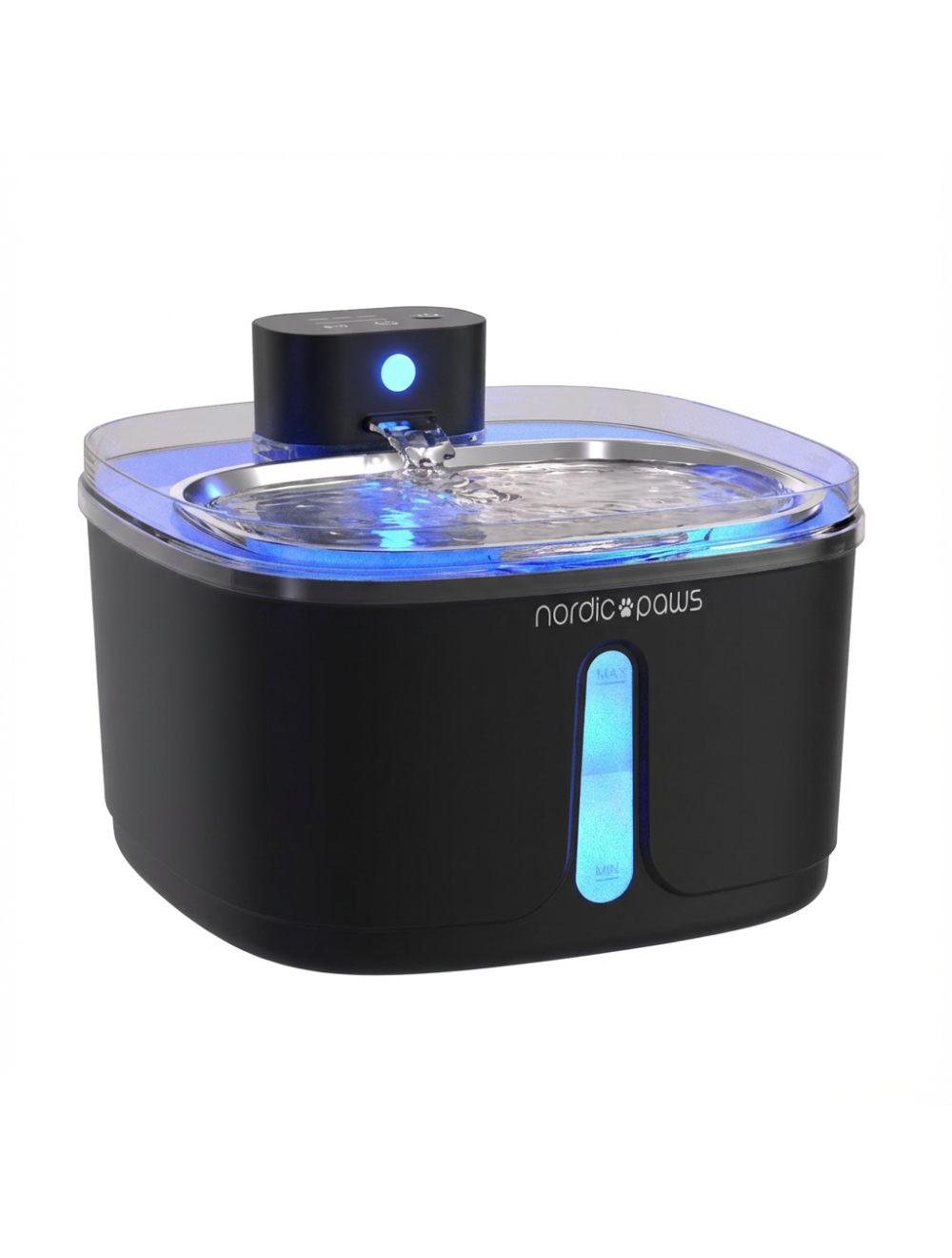 Nordic Paws - Drinking Fountain Fjord - 3,8l wireless - Sensor - Black