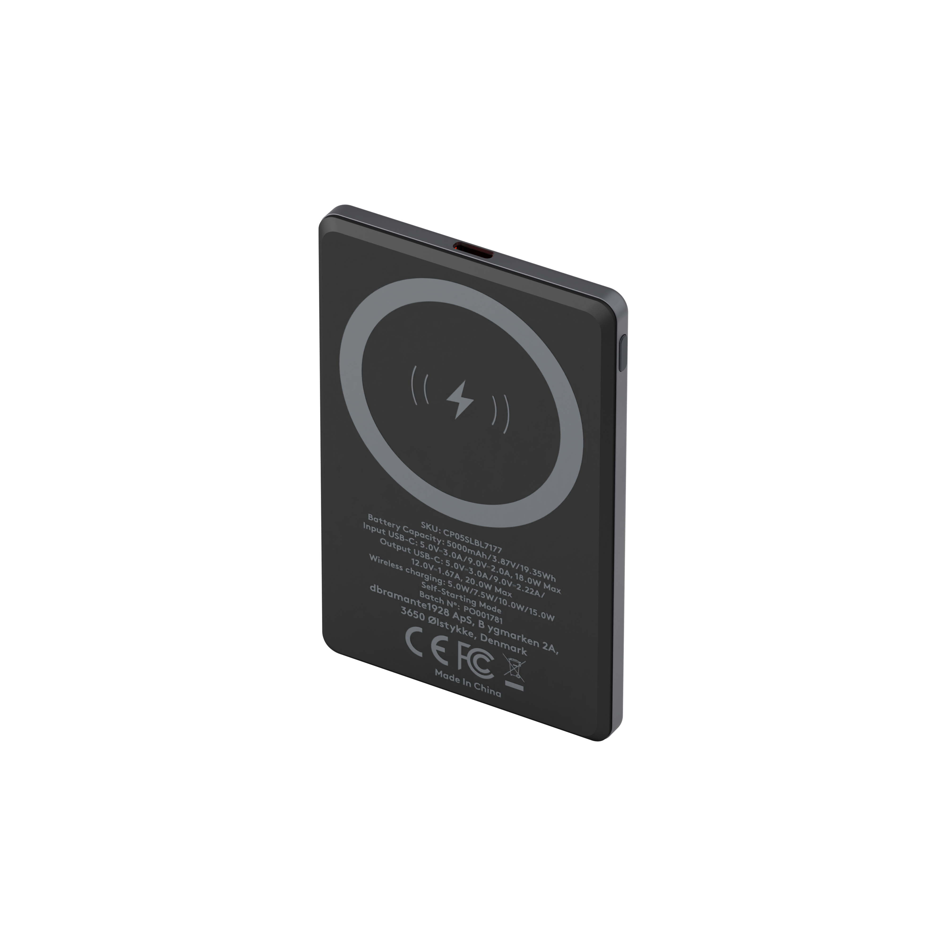 dbramante1928 - Re-charge - Power Bank 5000 mAh Magsafe - Grey