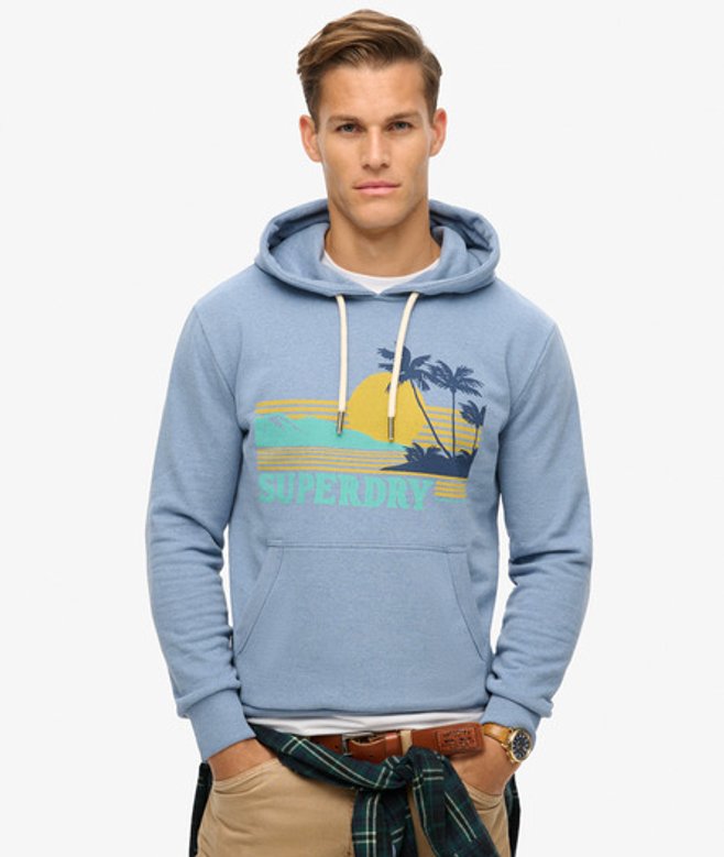 Superdry Herren Great Outdoors Hoodie Blau - Größe: S