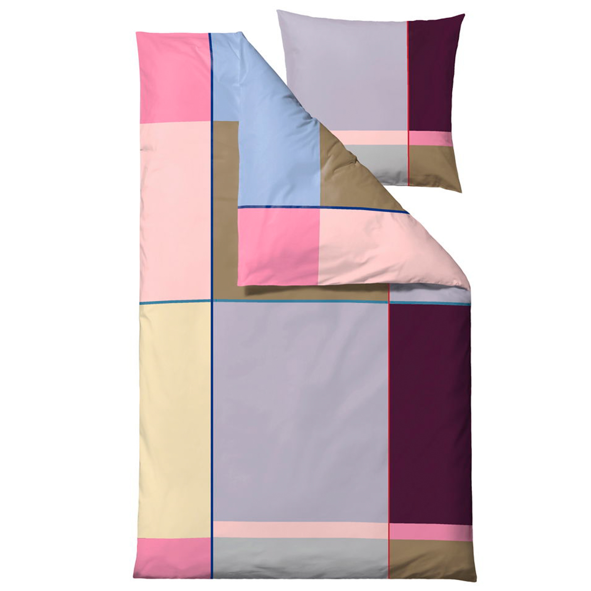 Bettwäsche 140x220 cm - 100% Baumwollsatin - Södahl Colour Block - Lila