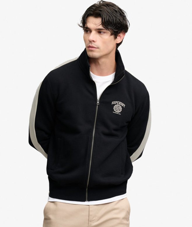 Superdry Herren Athletic Club Track Top Lockere Passform Black - Größe: Xxl