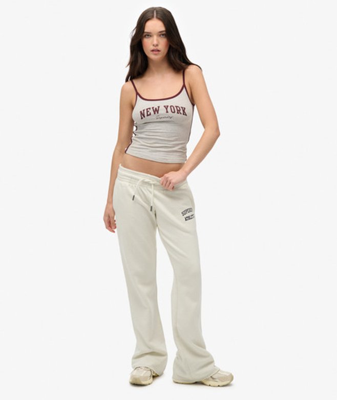 Superdry Damen Athletic Essentials Flare-jogginghose mit Tiefem Bund White - Größe: 44