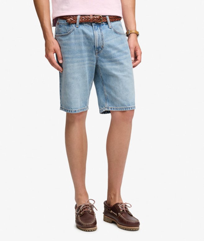 Superdry Herren Vintage Straight Shorts Blue - Größe: 38