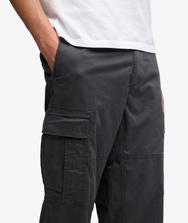 Superdry Herren Regular Tapered Cargo Hose Black - Größe: 36/32