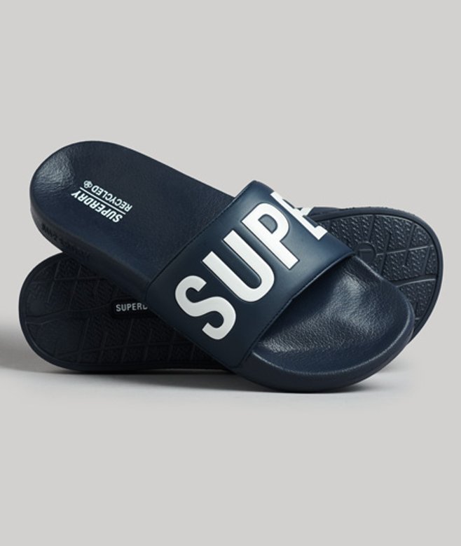 Superdry Herren Code Core Badesandalen Marineblau - Größe: S