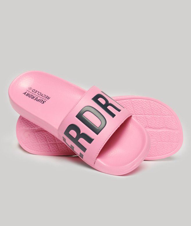Superdry Damen Rosa Vegan Code Core Badesandalen Geprägt, Größe: S - Größe: S