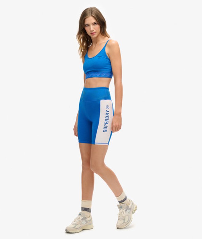 Superdry Damen Active Lifestyle Radlerhose Blau - Größe: 38