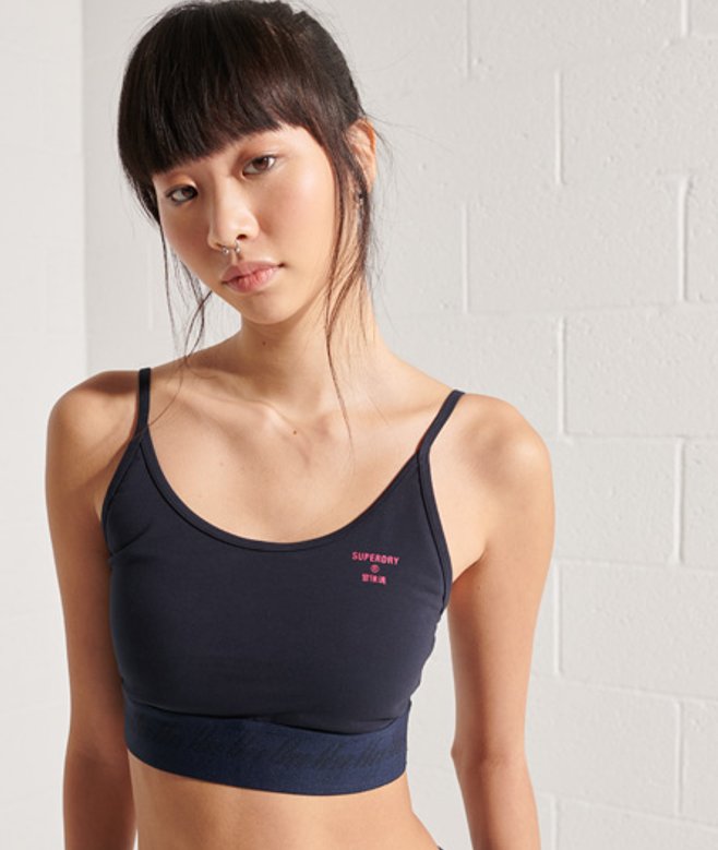Superdry Damen Essential Kurzes Trägertop Marineblau - Größe: 40