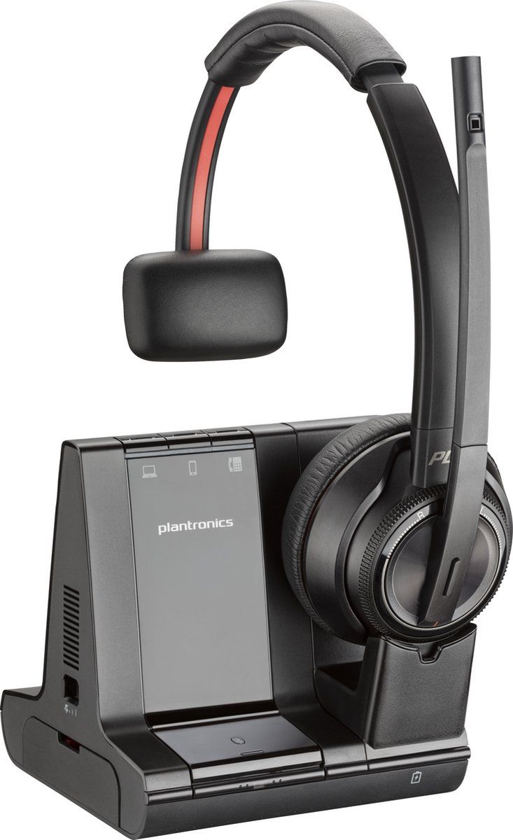 Plantronics Savi 8210-M - Draadloze headset - Mono - Geoptimaliseerd voor Microsoft Teams - Zwart