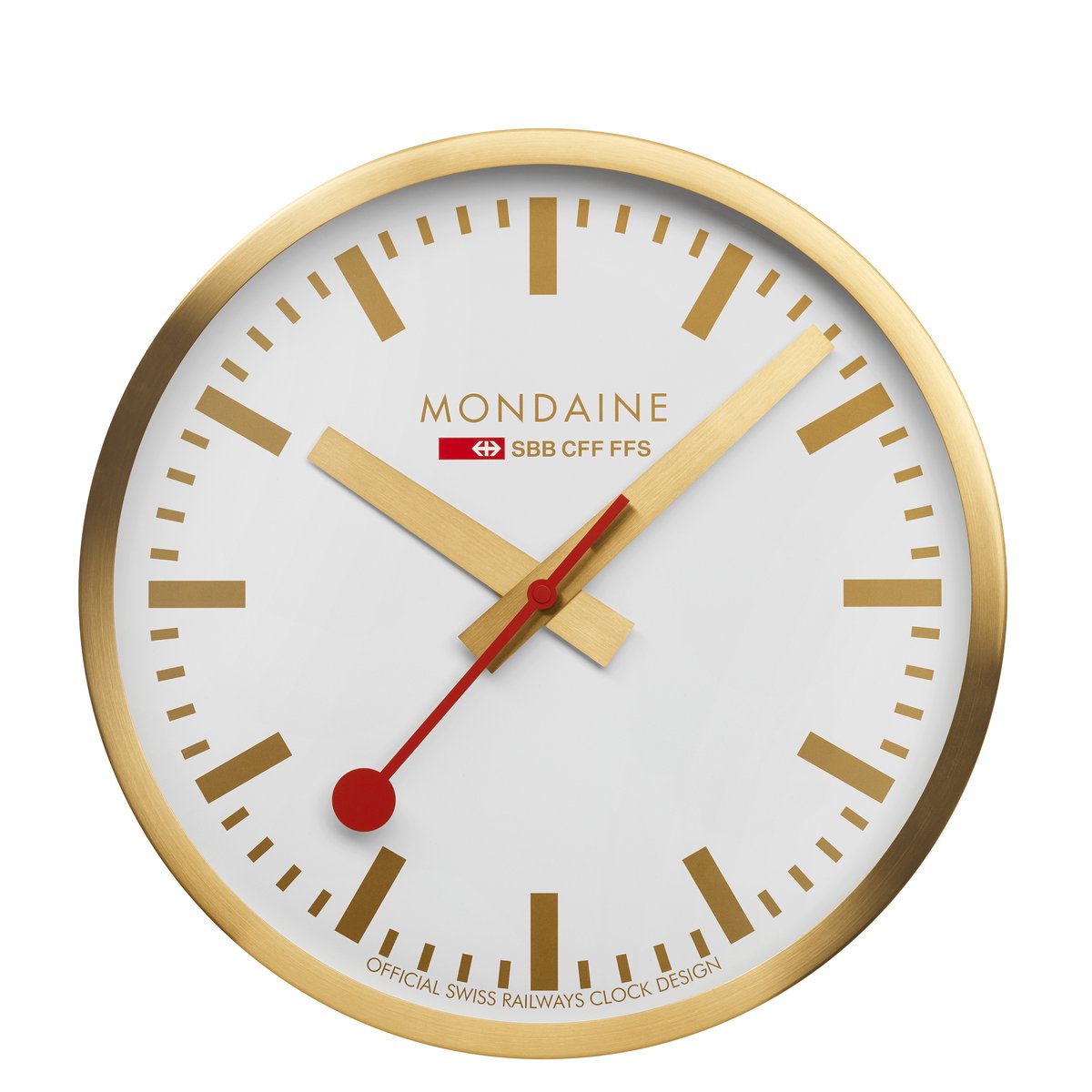 Mondaine A990.CLOCK.18SBG Goldene Wanduhr 250mm