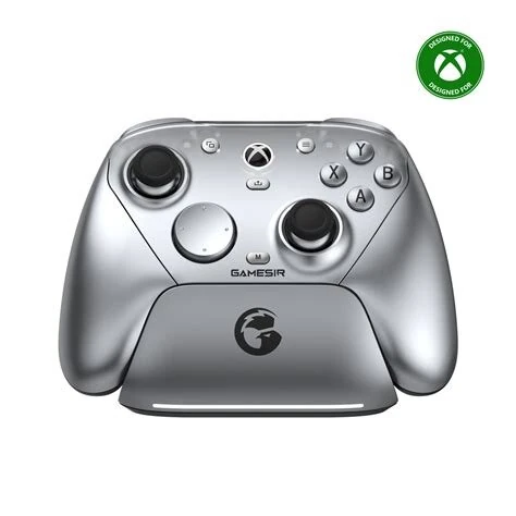 [Xbox Certified] GameSir G7 Pro Metallisches Silber Drei-Modus-Gaming-Controller mit Ladestation, Hall-Sensor-Joystick u