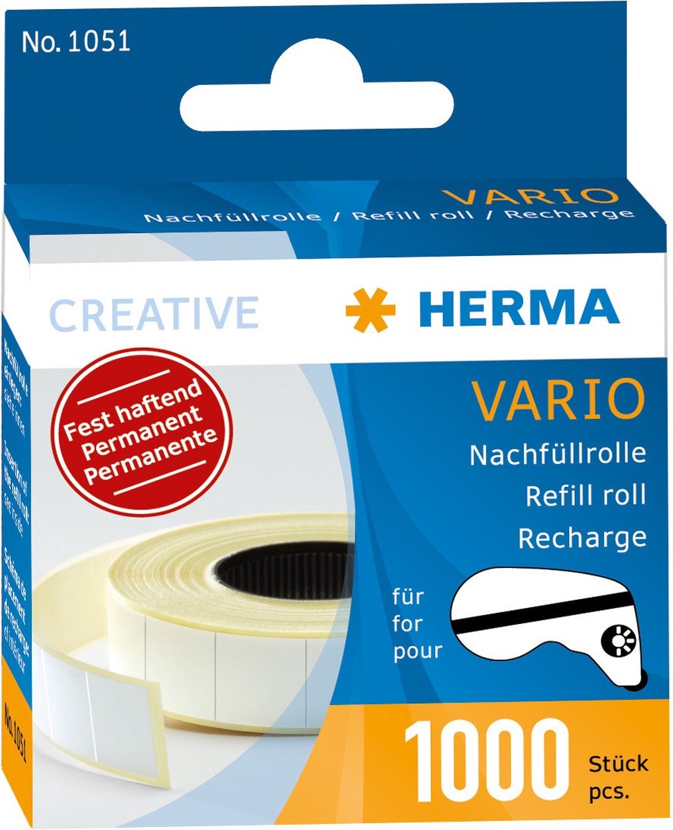 10 x HERMA Nachfüllrolle für Vario-Klebespender fest haftend 1000 Kleb