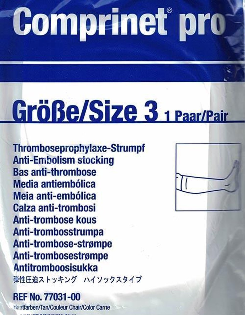 COMPRINET pro Strumpf knielang Gr.3 weiß 2 St