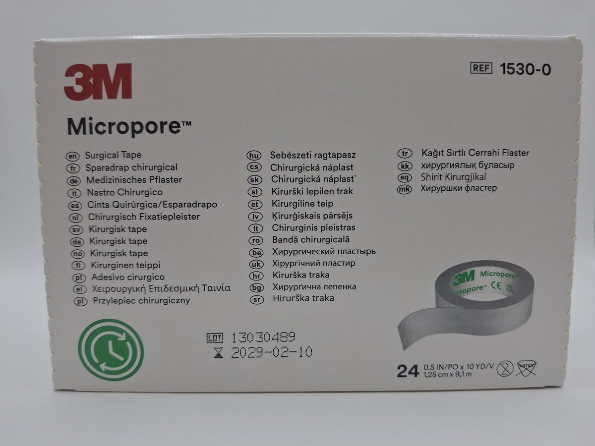 MICROPORE Vliespfl.1,25 cmx9,1 m weiß 1530-0 24 St Pflaster