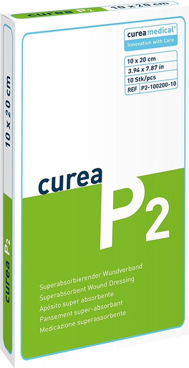 CUREA P2 superabsorb.Wundverband 10x20 cm 10 St Kompressen