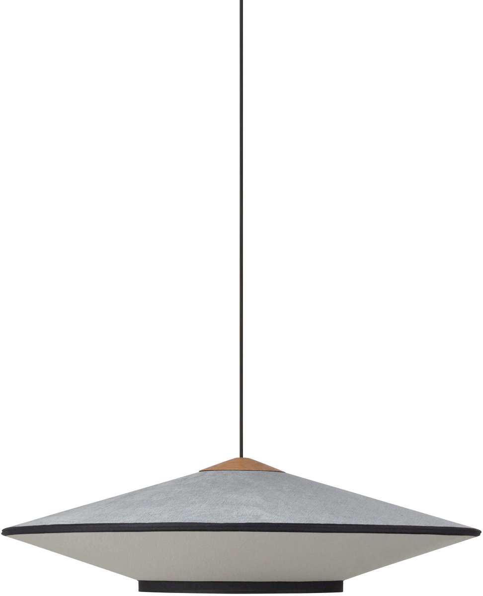 Cymbal L Hängeleuchte, atlantikblau, Ø 95 cm - Forestier - Esszimmer - Design - Stoff / Textil - Einflammig