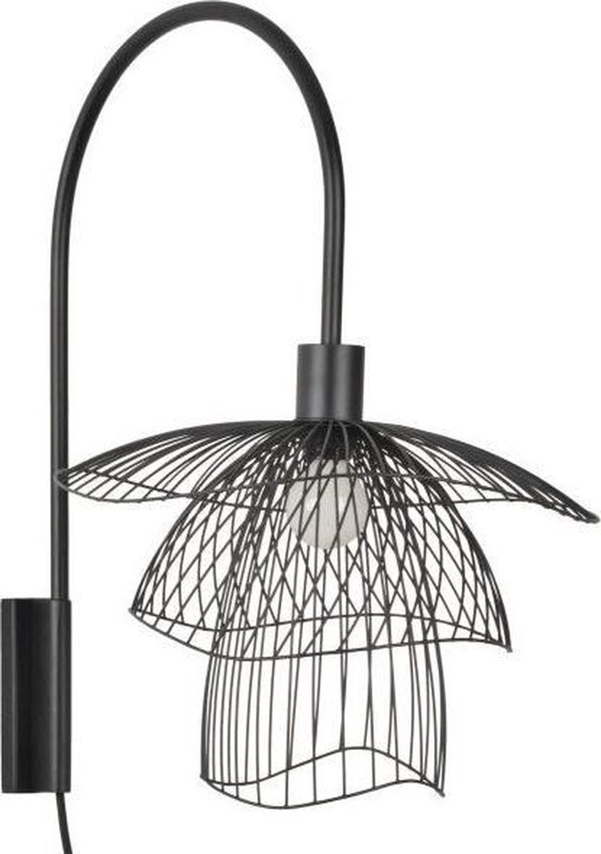 Papillon XS Wandleuchte, schwarz, Metall, E14 - Forestier - Wohnzimmer - Design - Einflammig
