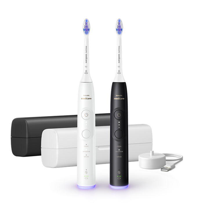 Philips – Sonicare Elektrische Zahnbürste Serie 6500 – 2 Stk. Weiß & Schwarz