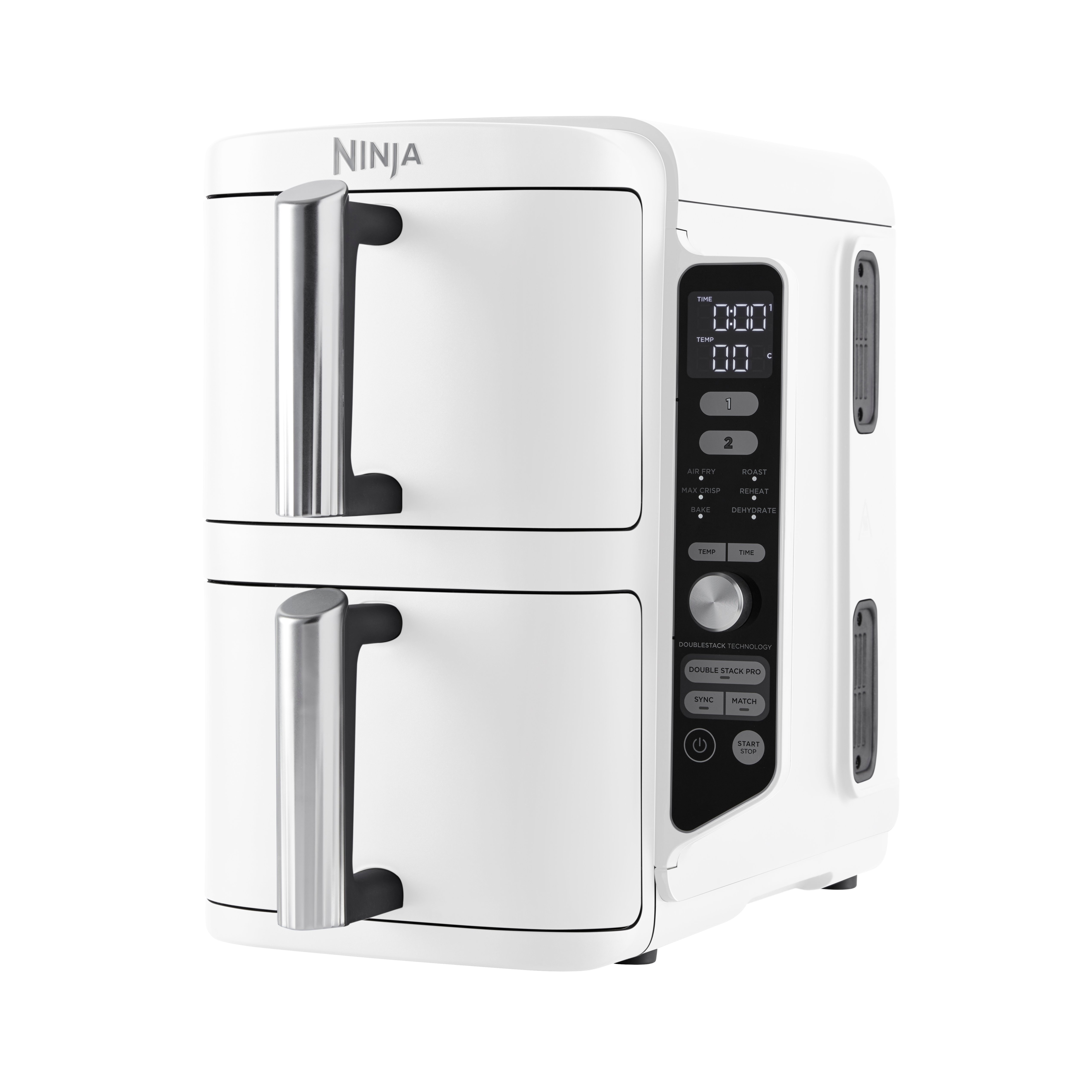 Ninja - Double Stack XL - SL400EUWH – Heißluftfritteuse mit zwei Schubladen und SYNC & MATCH – 9,5 L (weiß)