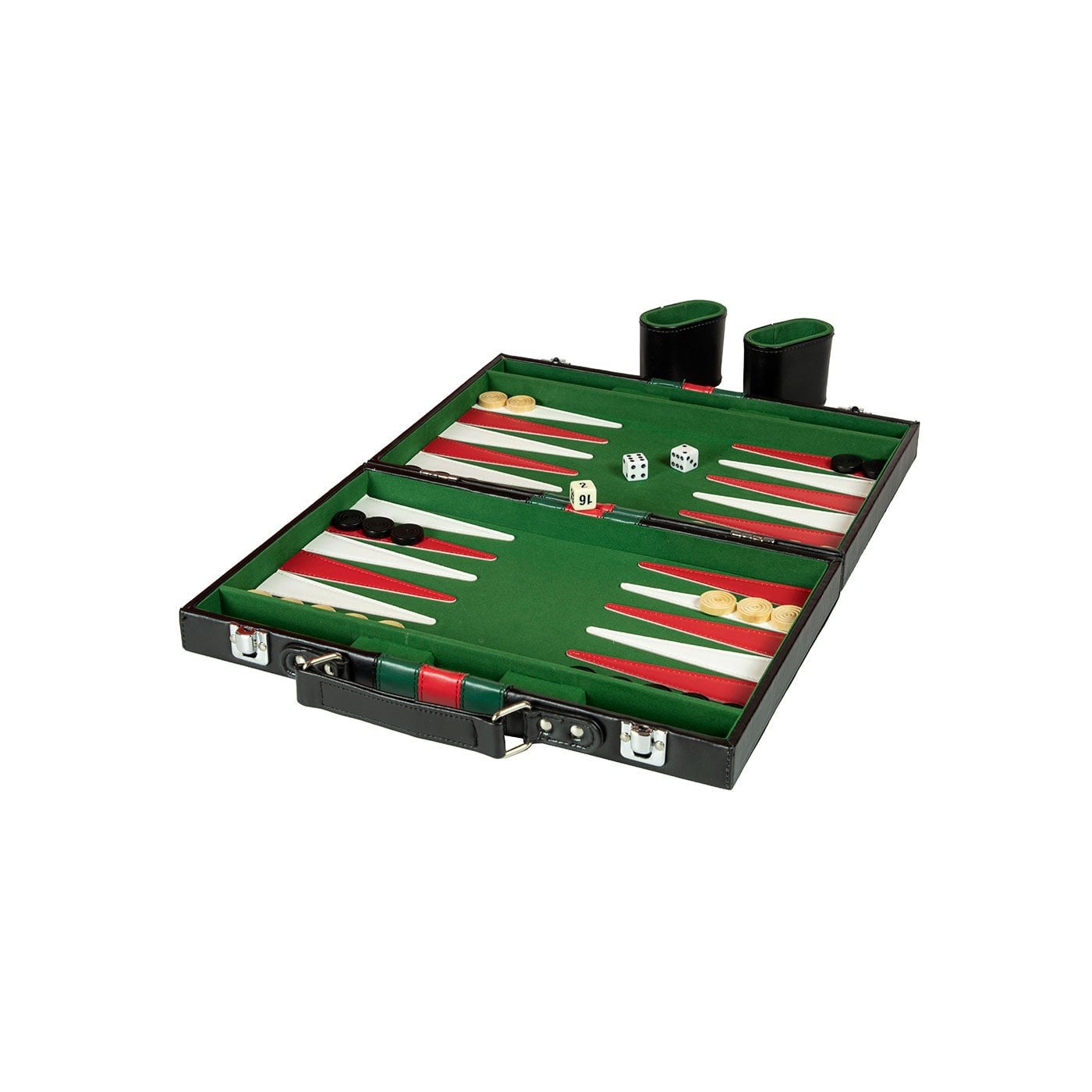 Backgammon in leather case (10019)