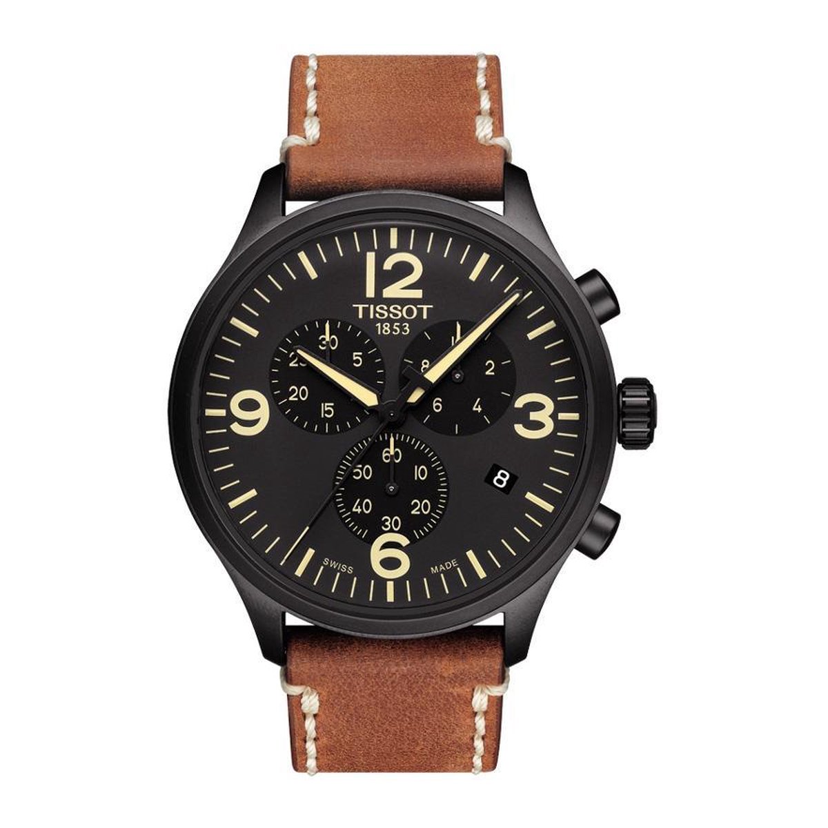 TISSOT Herrenuhr Soko Kollektion T116.617.36.057.00- Black Dial Brown Strap