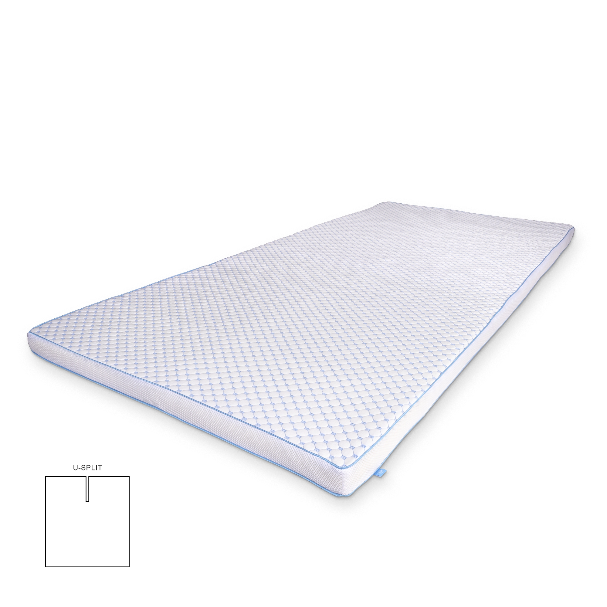 Kühlende U-Split Topmatratze - 160x200 cm 5 cm hoch - 5 Zonen - Memoryschaum Topmatratze - SLEEP TECH by Borg