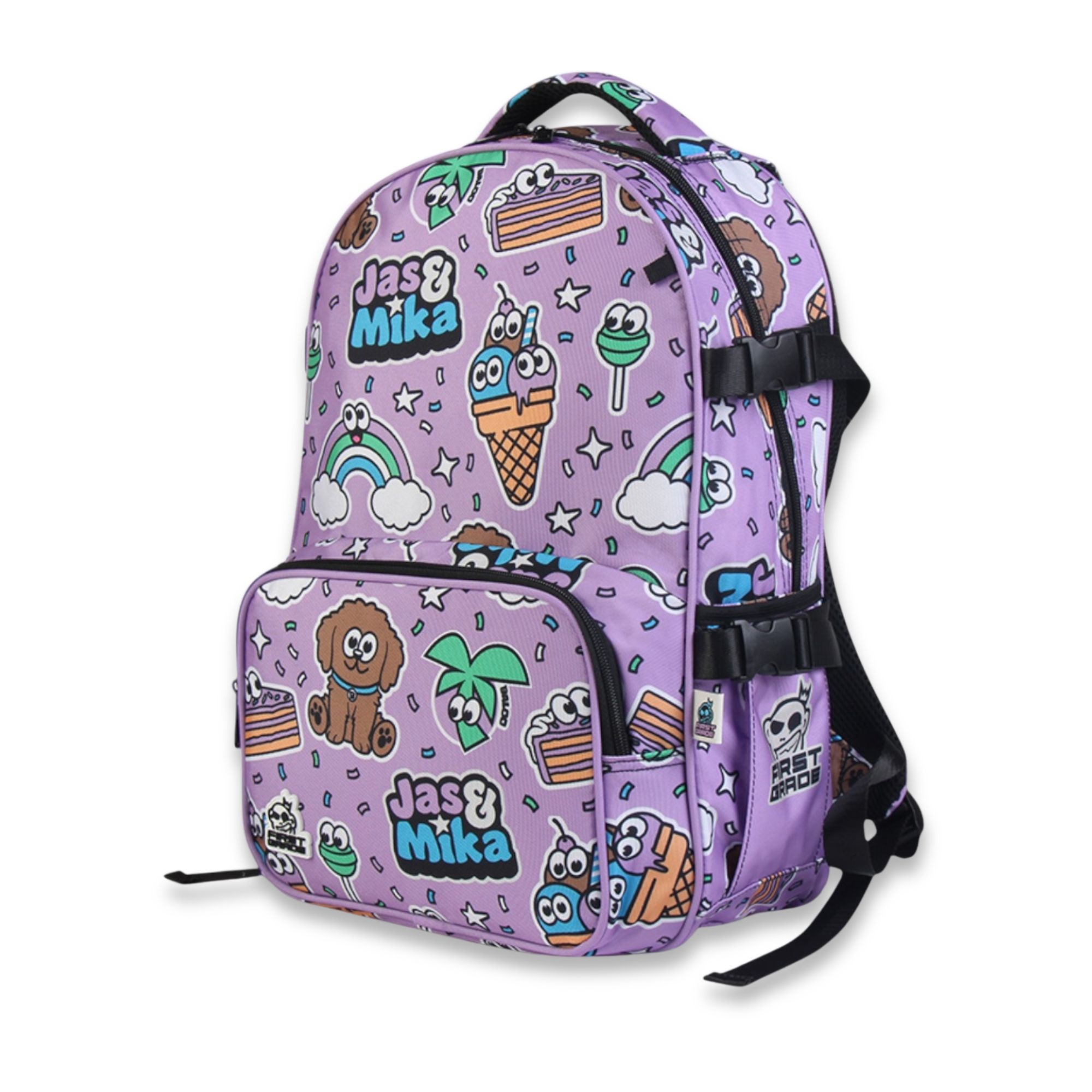 Jas & Mika Dreams Schulrucksack mit Kühlfach - lila Rucksack mit 5 Fächern