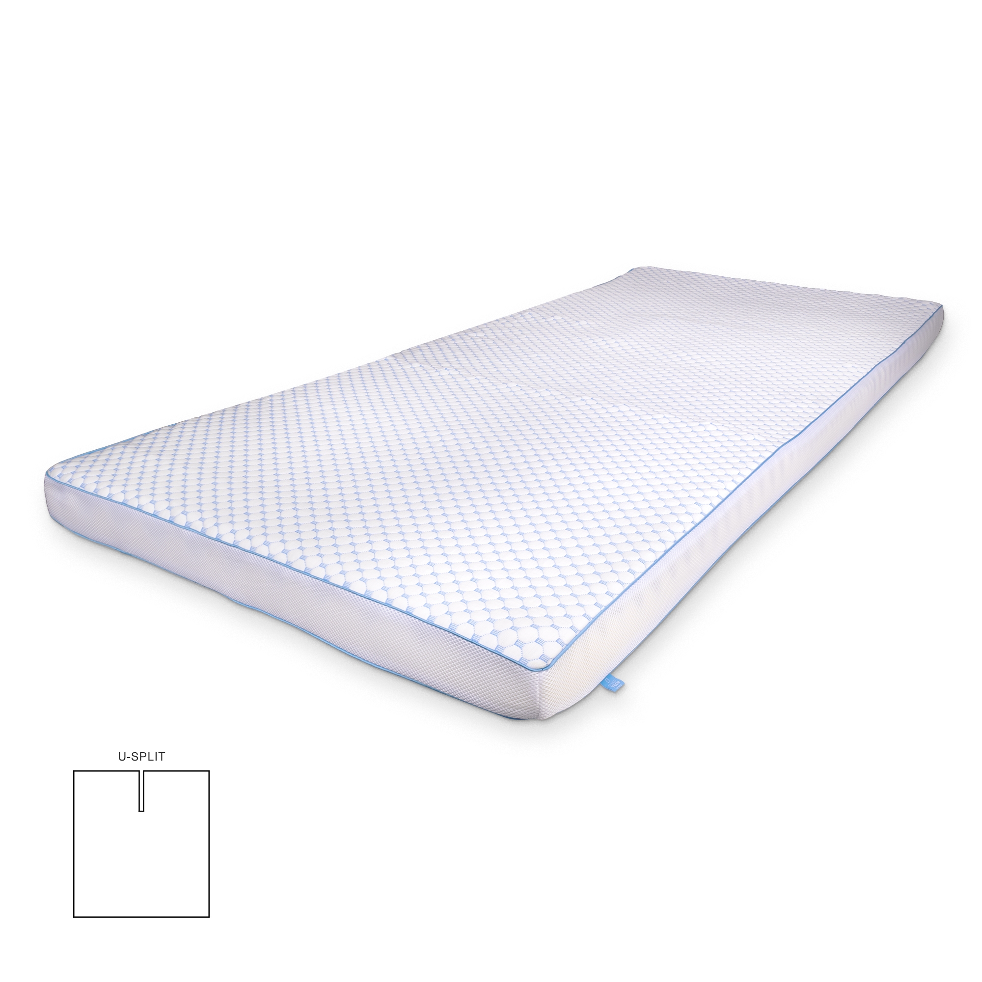 Kühlende U-Split Topmatratze - 180x200 cm - 7 Zonen - Luxus Memoryschaum Topmatratze 8 cm hoch - SLEEP TECH By Borg