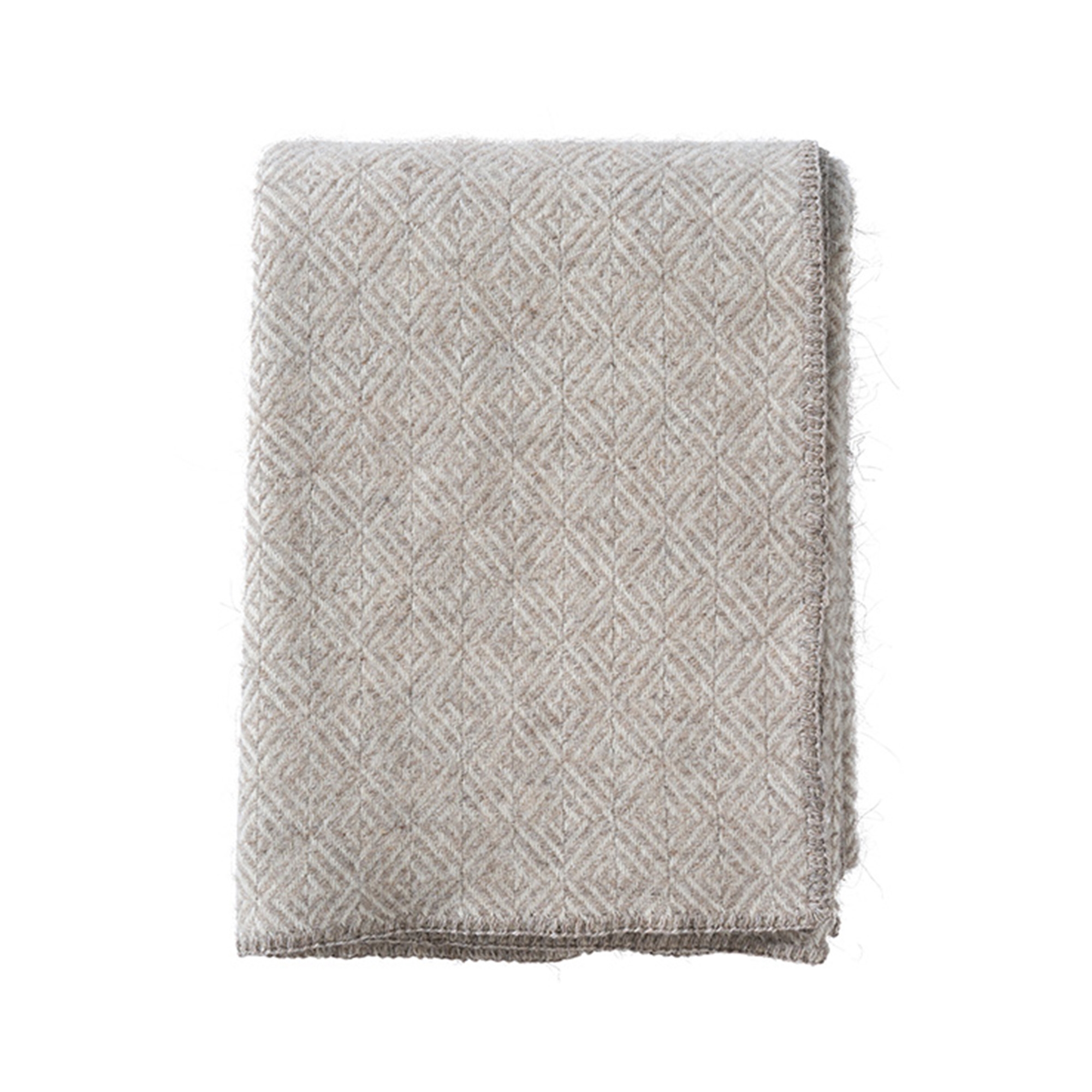 Wollplaid - 130x180 cm - Alpakawolle/Lammwolle - Diamonds Naturel Beige