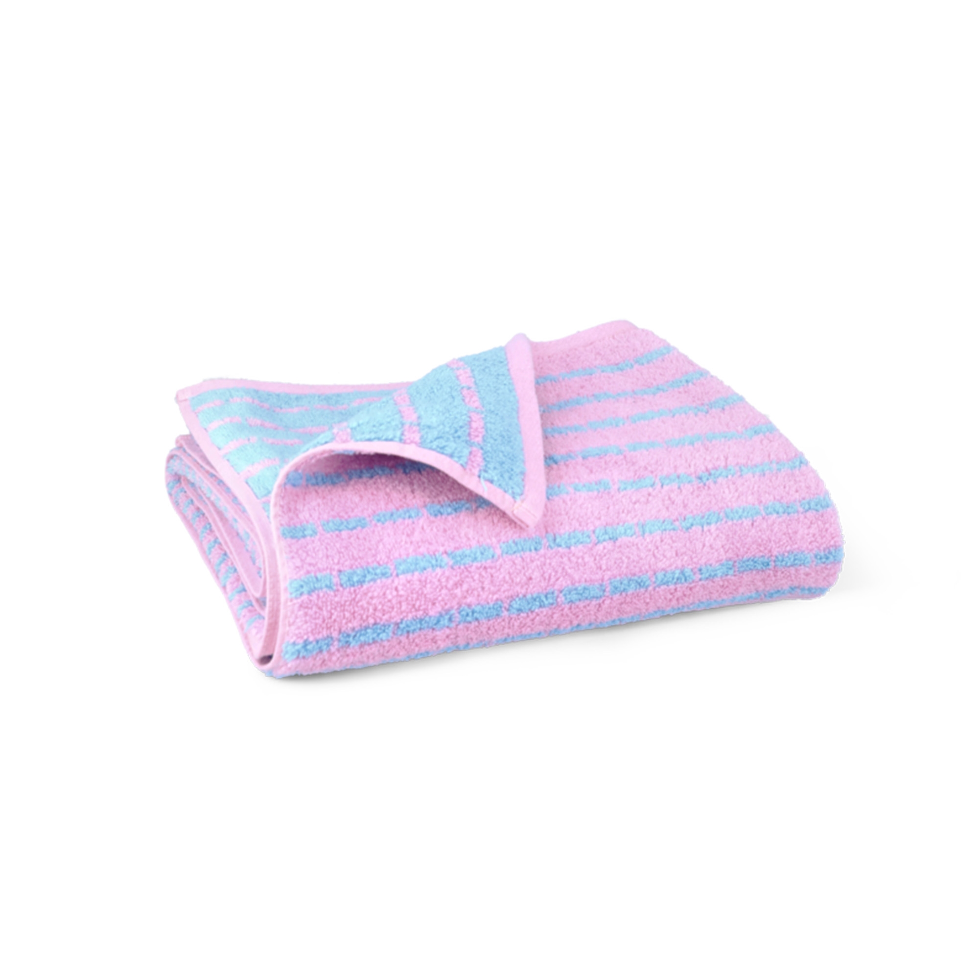 JUNA Bambus-Handtuch - Bambus/Baumwolle - Badetuch 70x140 cm - Nuance Blau/Rosa