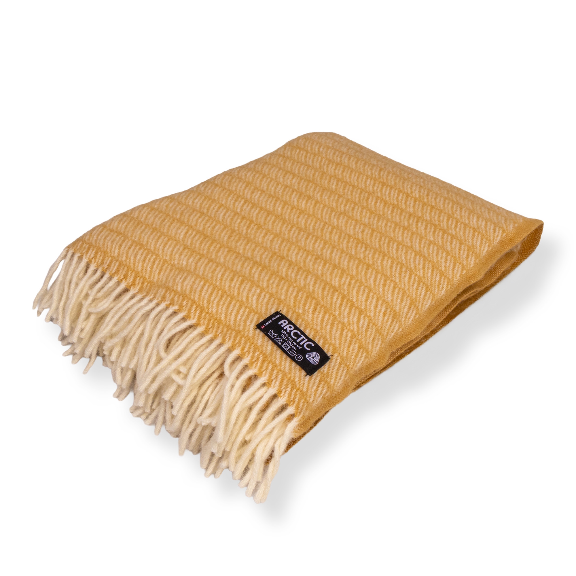 Wollplaid 130x200 cm - 100% reine neue Wolle - Saga Honey