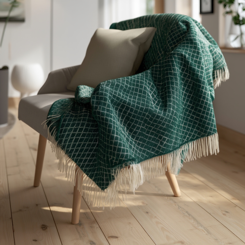 Wolldecke - 100% Wolle - 130x200 cm - Oslo Evergreen Grün