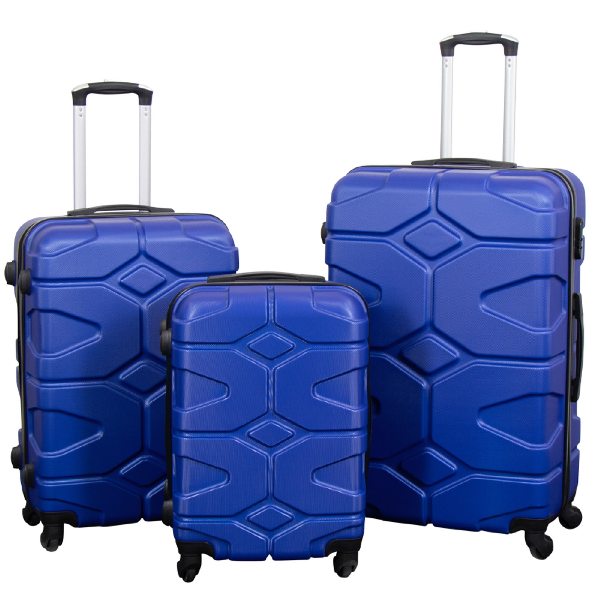 Koffer-Set - 3-tlg. - Hardcase Reiskoffer - Militärblau - leichter Koffer