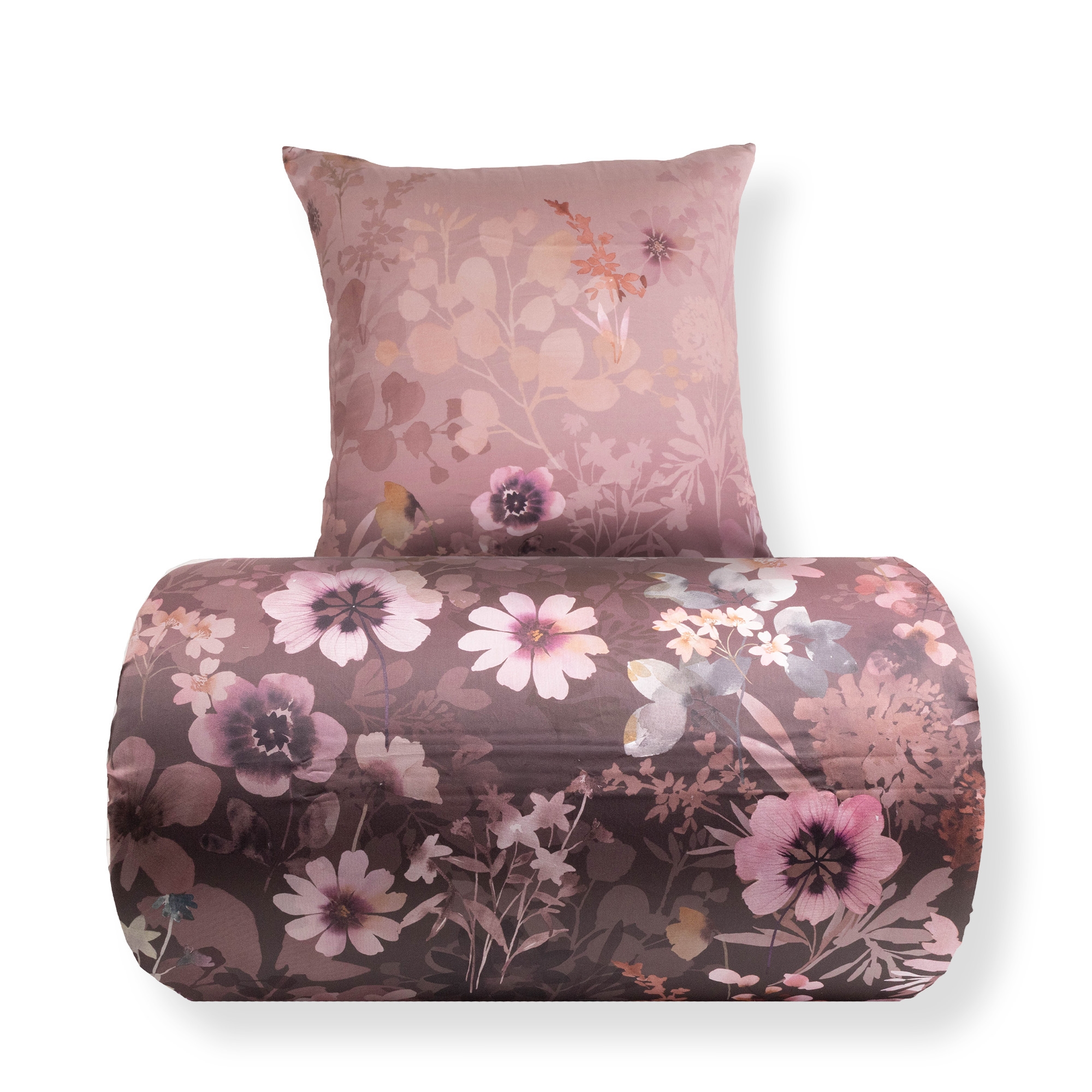 Doppelbettwäsche 240x220 cm - 100% Baumwollsatin - Faded Blumenprint