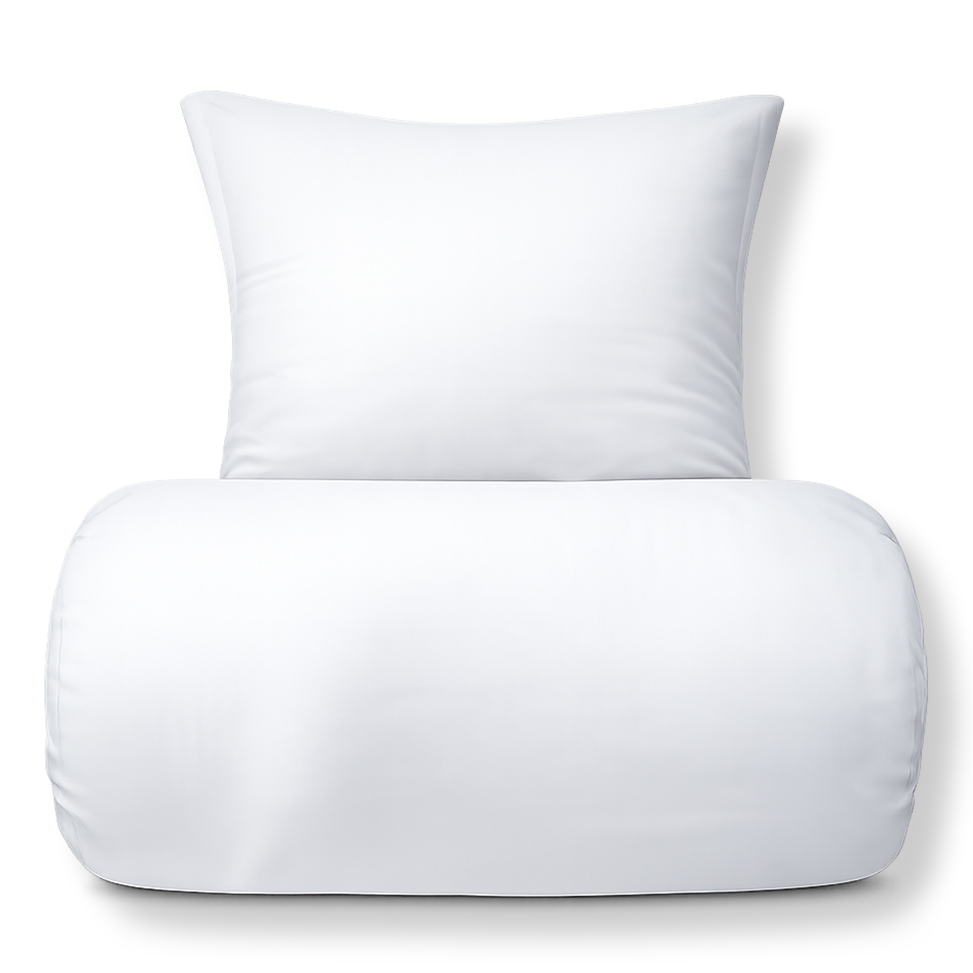 Bambus-Bettwäsche 140x220 cm - 100% Bambus - Weiß satin-gewebt